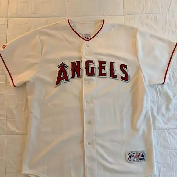 Majestic MLB Los Angeles Angels White Blank Baseball Jersey Men's Size L - Picture 2 of 6